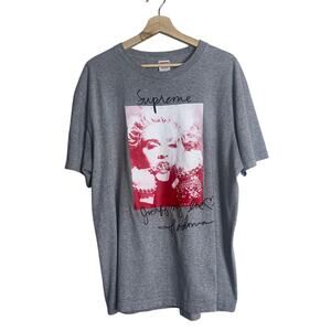 Supreme Madonna Graphic Tee Gray Red White Men’s Size Large